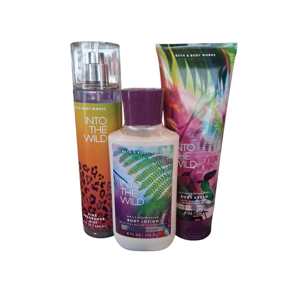 Bath & Body Works Into the Wild 3pcs Womens Skincare Tropical Bundle Resortwear